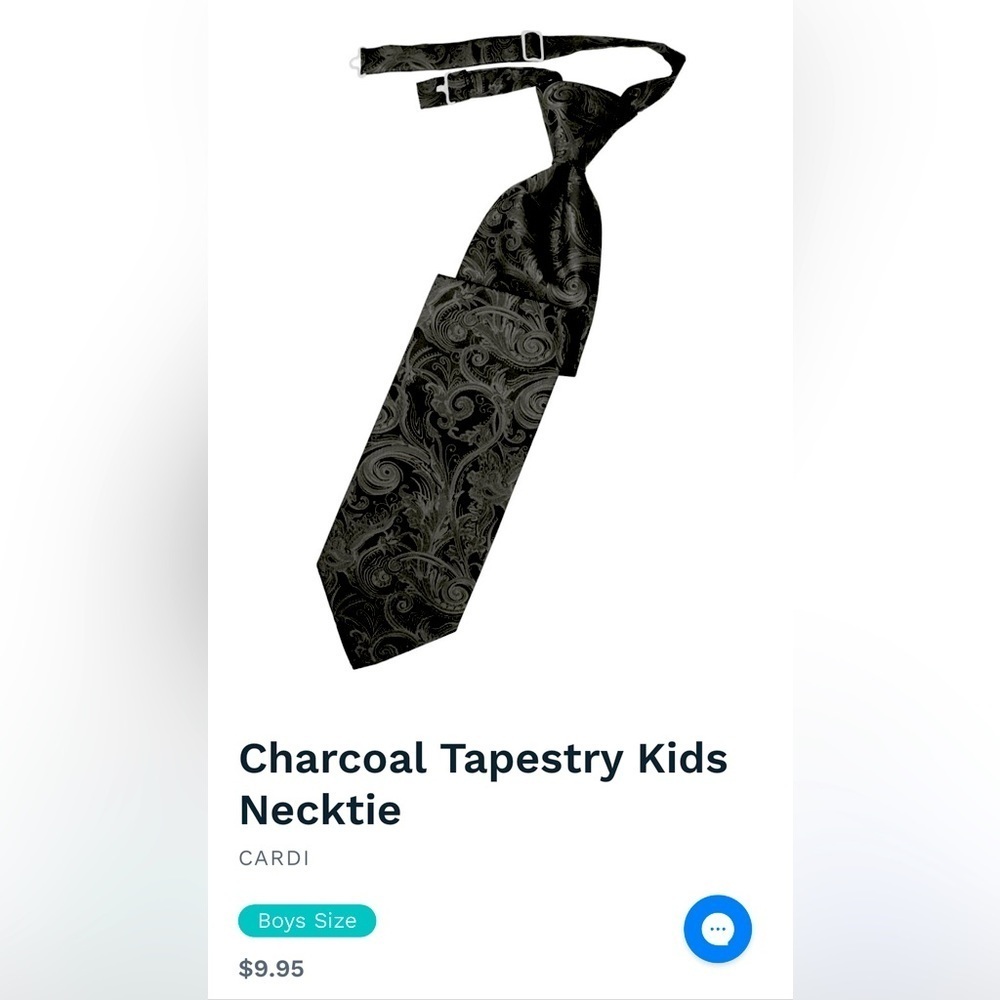 Charcoal Black Gray Grey Tie Wedding Tuxedo Pre Tied clip tapestry Kids Boys